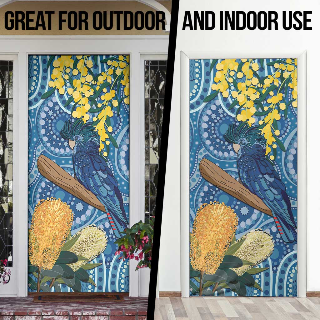 Black Cockatoo Australia Aboriginal Art Door Cover NAIDOC Week - Nature Lovers