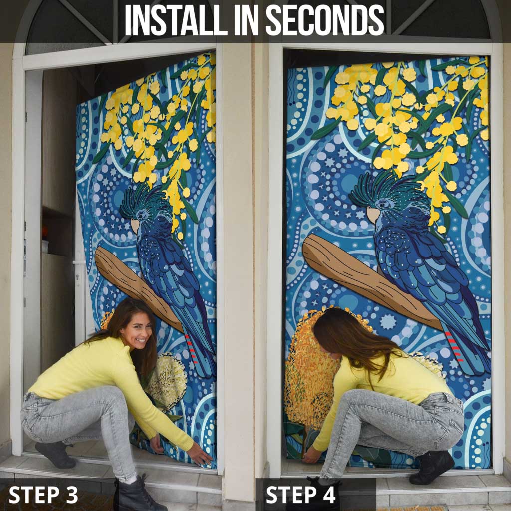 Black Cockatoo Australia Aboriginal Art Door Cover NAIDOC Week - Nature Lovers