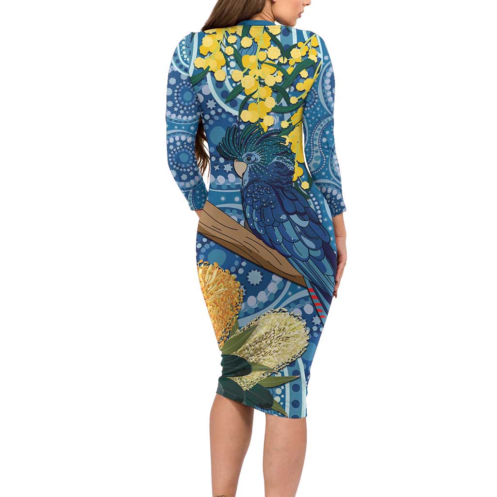 Black Cockatoo Australia Aboriginal Art Family Matching Long Sleeve Bodycon Dress and Hawaiian Shirt NAIDOC Week - Nature Lovers