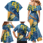 Black Cockatoo Australia Aboriginal Art Family Matching Mermaid Dress and Hawaiian Shirt NAIDOC Week - Nature Lovers