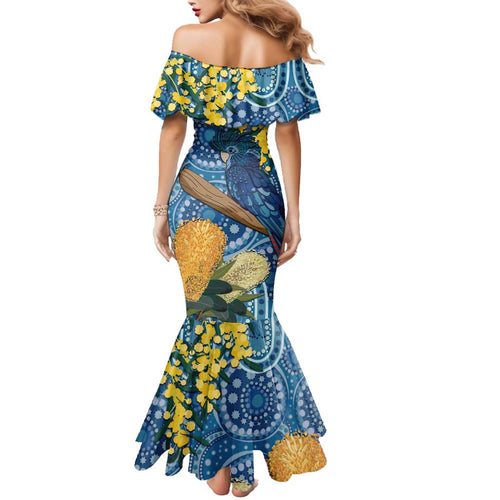 Black Cockatoo Australia Aboriginal Art Family Matching Mermaid Dress and Hawaiian Shirt NAIDOC Week - Nature Lovers