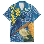 Black Cockatoo Australia Aboriginal Art Family Matching Off The Shoulder Long Sleeve Dress and Hawaiian Shirt NAIDOC Week - Nature Lovers
