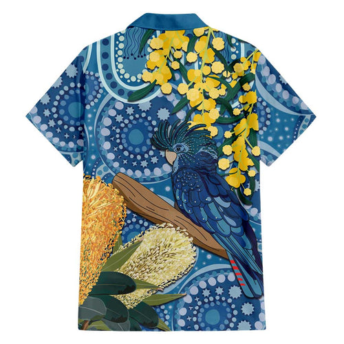 Black Cockatoo Australia Aboriginal Art Family Matching Off Shoulder Short Dress and Hawaiian Shirt NAIDOC Week - Nature Lovers