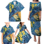 Black Cockatoo Australia Aboriginal Art Family Matching Puletasi and Hawaiian Shirt NAIDOC Week - Nature Lovers