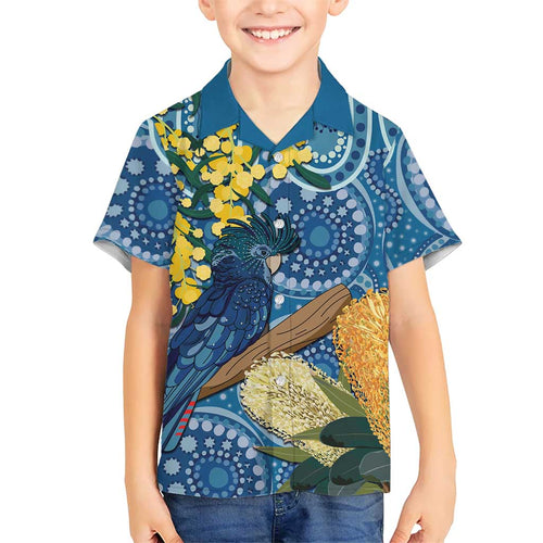 Black Cockatoo Australia Aboriginal Art Family Matching Short Sleeve Bodycon Dress and Hawaiian Shirt NAIDOC Week - Nature Lovers