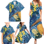 Black Cockatoo Australia Aboriginal Art Family Matching Summer Maxi Dress and Hawaiian Shirt NAIDOC Week - Nature Lovers