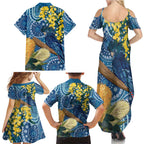 Black Cockatoo Australia Aboriginal Art Family Matching Summer Maxi Dress and Hawaiian Shirt NAIDOC Week - Nature Lovers