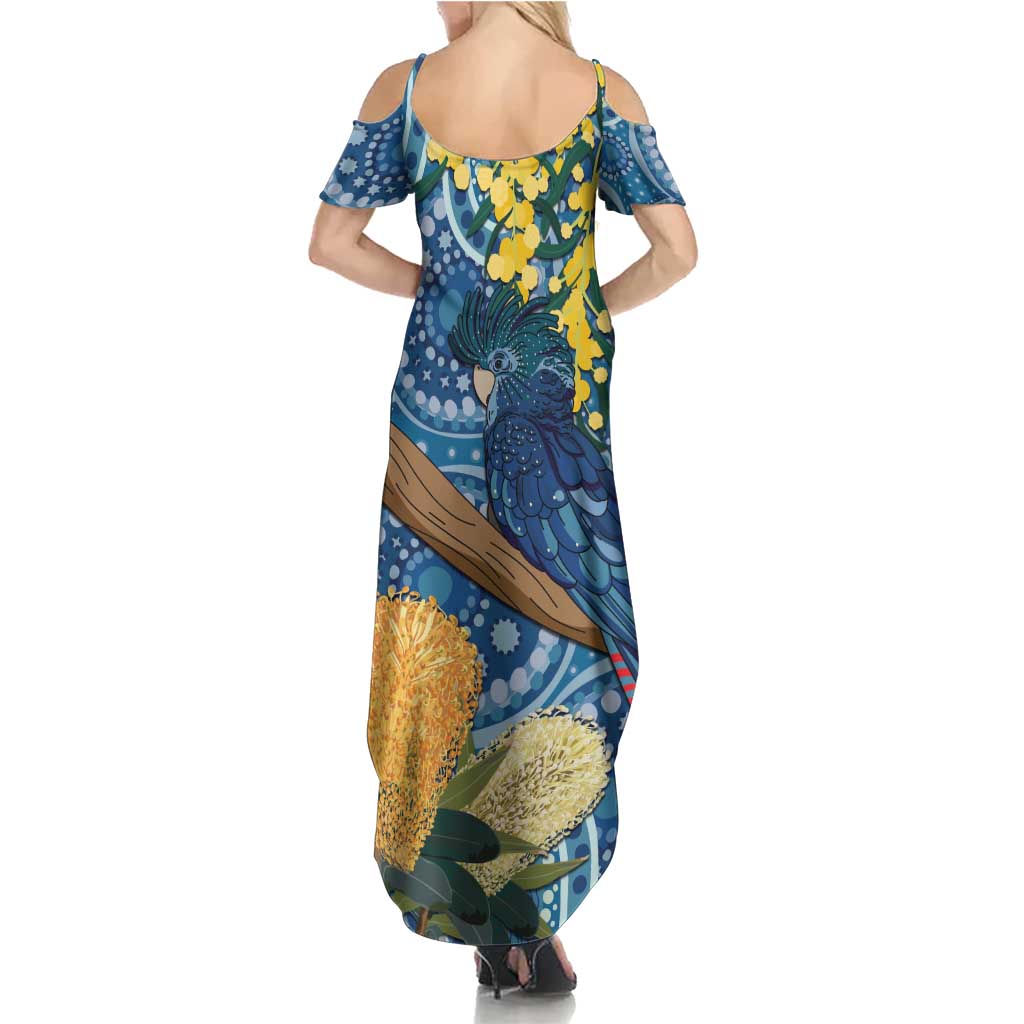 Black Cockatoo Australia Aboriginal Art Family Matching Summer Maxi Dress and Hawaiian Shirt NAIDOC Week - Nature Lovers