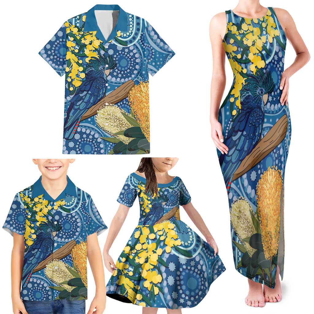 Black Cockatoo Australia Aboriginal Art Family Matching Tank Maxi Dress and Hawaiian Shirt NAIDOC Week - Nature Lovers