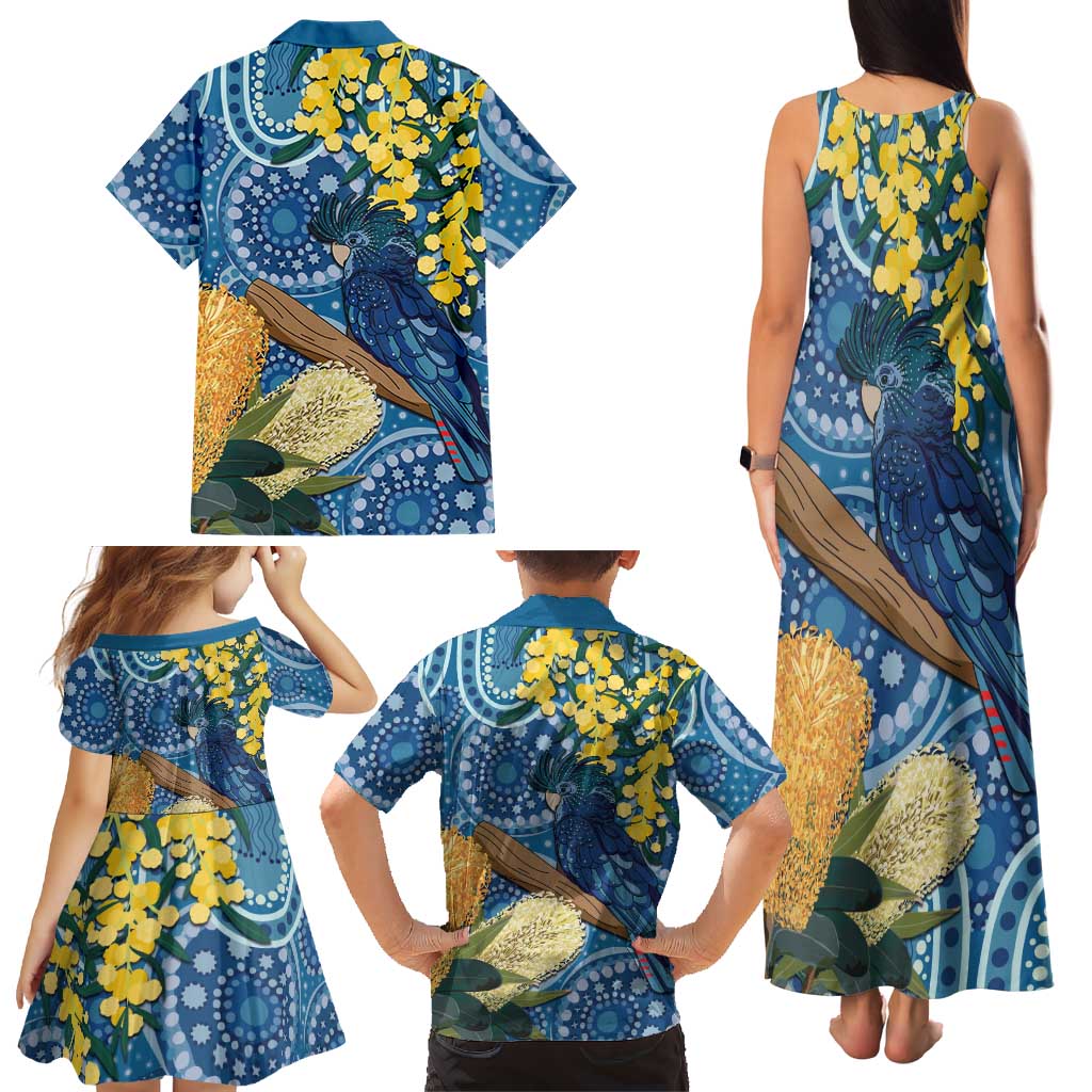 Black Cockatoo Australia Aboriginal Art Family Matching Tank Maxi Dress and Hawaiian Shirt NAIDOC Week - Nature Lovers