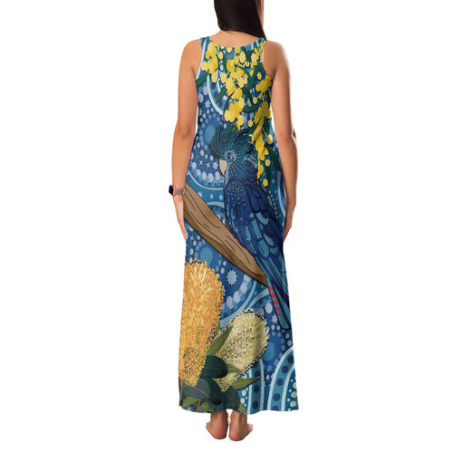 Black Cockatoo Australia Aboriginal Art Family Matching Tank Maxi Dress and Hawaiian Shirt NAIDOC Week - Nature Lovers
