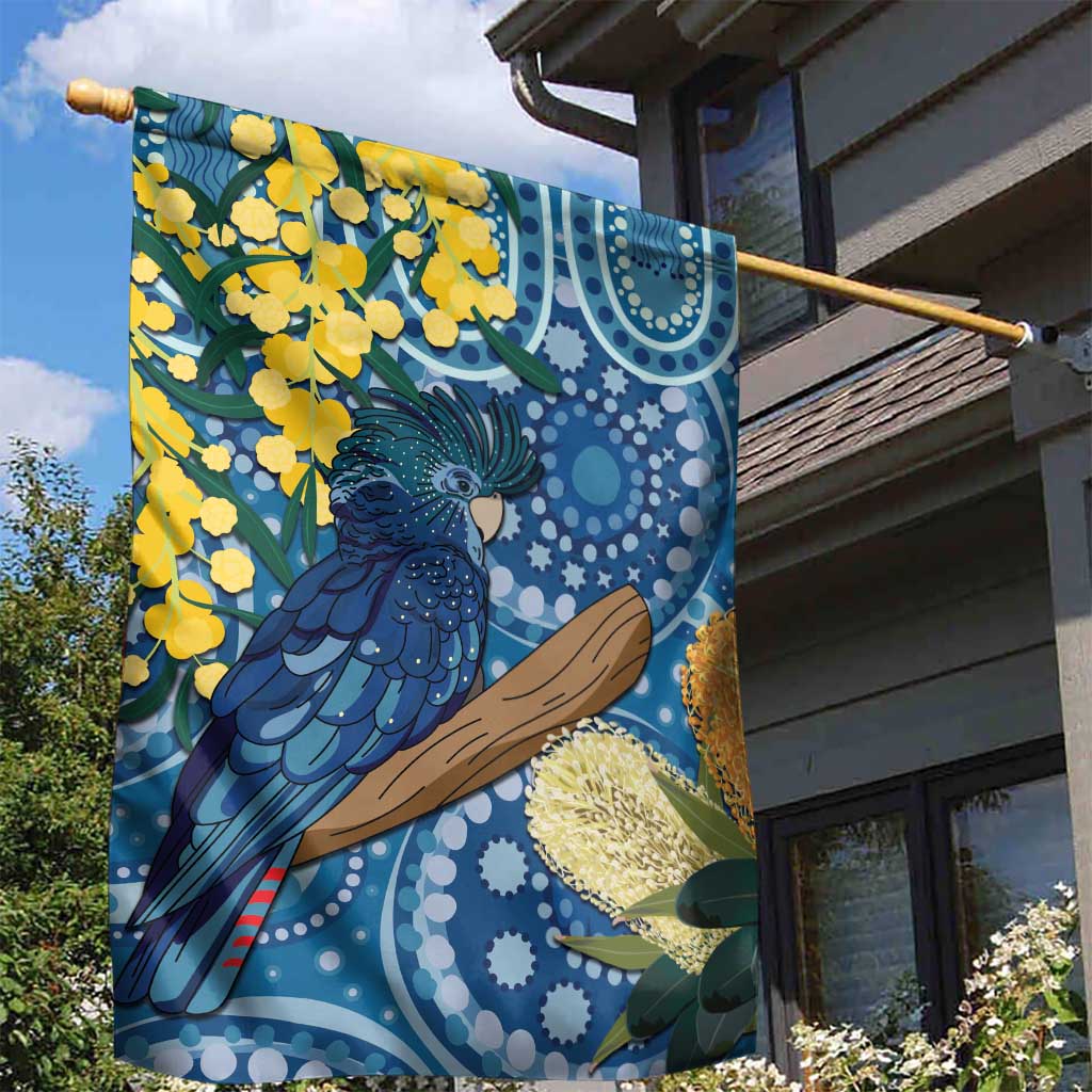 Black Cockatoo Australia Aboriginal Art Garden Flag NAIDOC Week - Nature Lovers