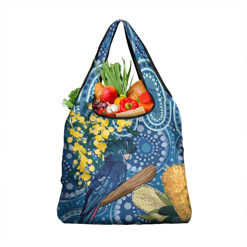 Black Cockatoo Australia Aboriginal Art Grocery Bag NAIDOC Week - Nature Lovers