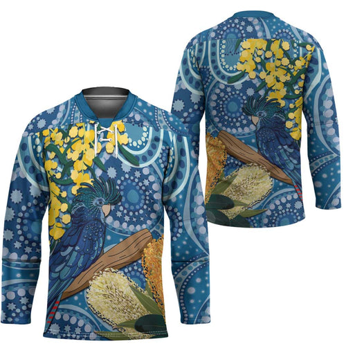 Black Cockatoo Australia Aboriginal Art Hockey Jersey NAIDOC Week - Nature Lovers