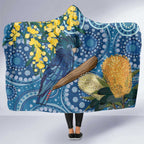 Black Cockatoo Australia Aboriginal Art Hooded Blanket NAIDOC Week - Nature Lovers