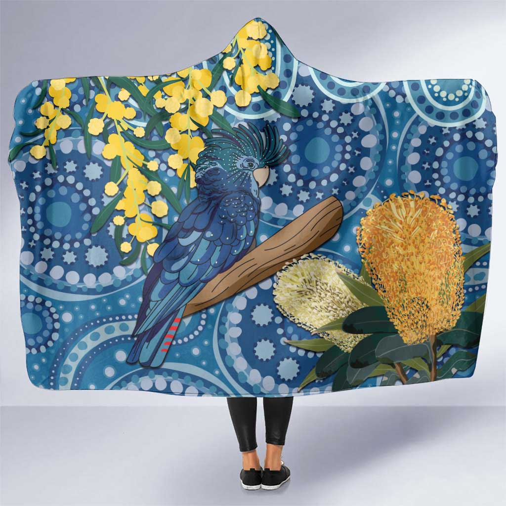 Black Cockatoo Australia Aboriginal Art Hooded Blanket NAIDOC Week - Nature Lovers