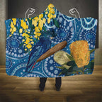 Black Cockatoo Australia Aboriginal Art Hooded Blanket NAIDOC Week - Nature Lovers