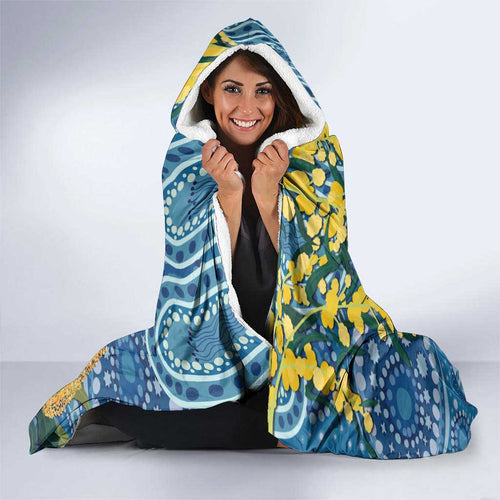 Black Cockatoo Australia Aboriginal Art Hooded Blanket NAIDOC Week - Nature Lovers