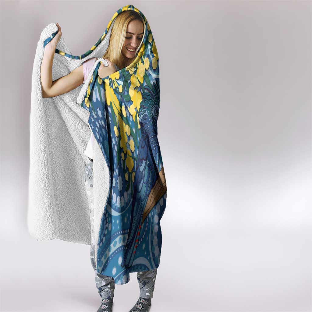 Black Cockatoo Australia Aboriginal Art Hooded Blanket NAIDOC Week - Nature Lovers