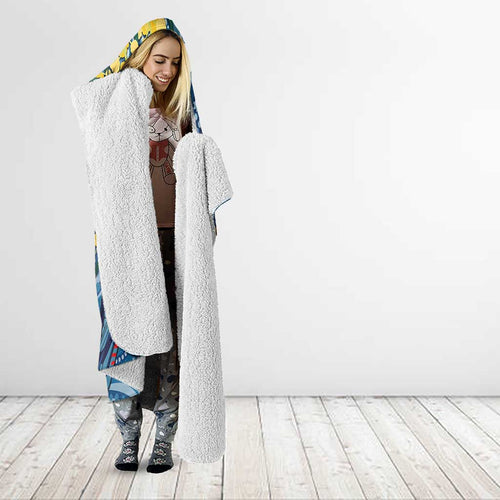 Black Cockatoo Australia Aboriginal Art Hooded Blanket NAIDOC Week - Nature Lovers