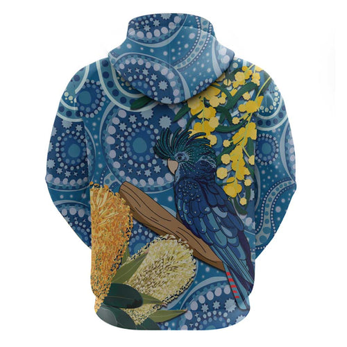 Black Cockatoo Australia Aboriginal Art Hoodie NAIDOC Week - Nature Lovers
