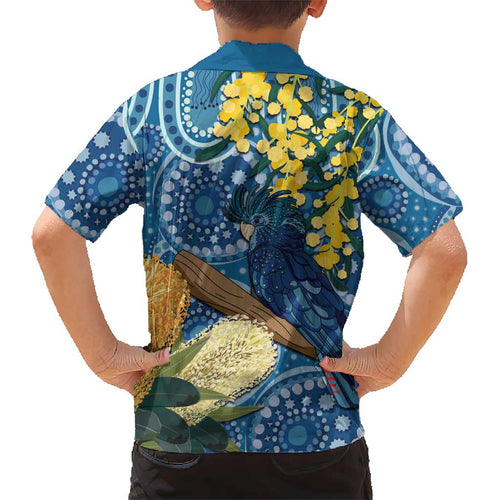 Black Cockatoo Australia Aboriginal Art Kid Hawaiian Shirt NAIDOC Week - Nature Lovers