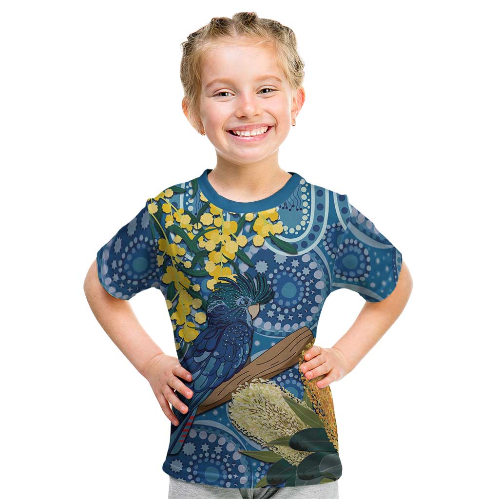 Black Cockatoo Australia Aboriginal Art Kid T Shirt NAIDOC Week - Nature Lovers