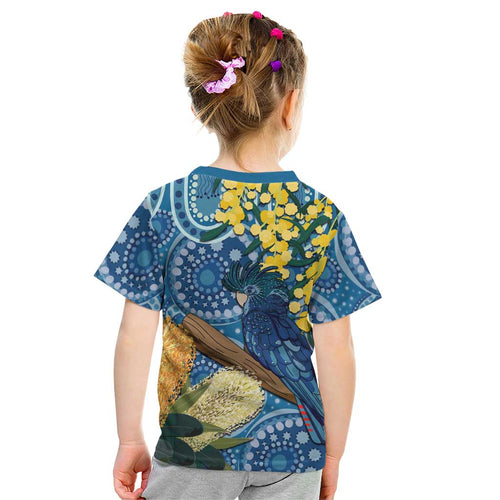 Black Cockatoo Australia Aboriginal Art Kid T Shirt NAIDOC Week - Nature Lovers