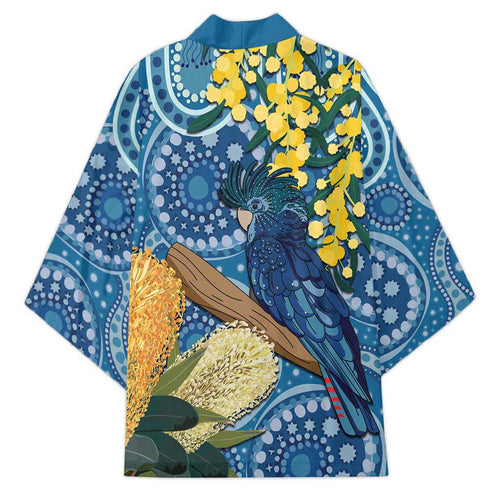 Black Cockatoo Australia Aboriginal Art Kimono NAIDOC Week - Nature Lovers