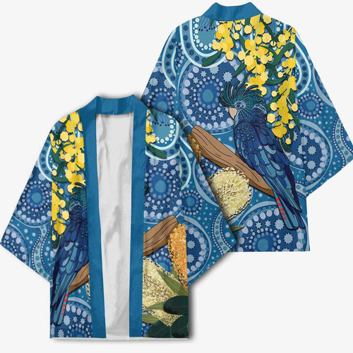 Black Cockatoo Australia Aboriginal Art Kimono NAIDOC Week - Nature Lovers