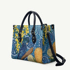 Black Cockatoo Australia Aboriginal Art Leather Bag NAIDOC Week - Nature Lovers