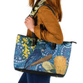 Black Cockatoo Australia Aboriginal Art Leather Tote Bag NAIDOC Week - Nature Lovers