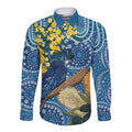 Black Cockatoo Australia Aboriginal Art Long Sleeve Button Shirt NAIDOC Week - Nature Lovers