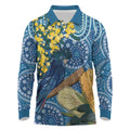 Black Cockatoo Australia Aboriginal Art Long Sleeve Polo Shirt NAIDOC Week - Nature Lovers