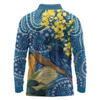 Black Cockatoo Australia Aboriginal Art Long Sleeve Polo Shirt NAIDOC Week - Nature Lovers