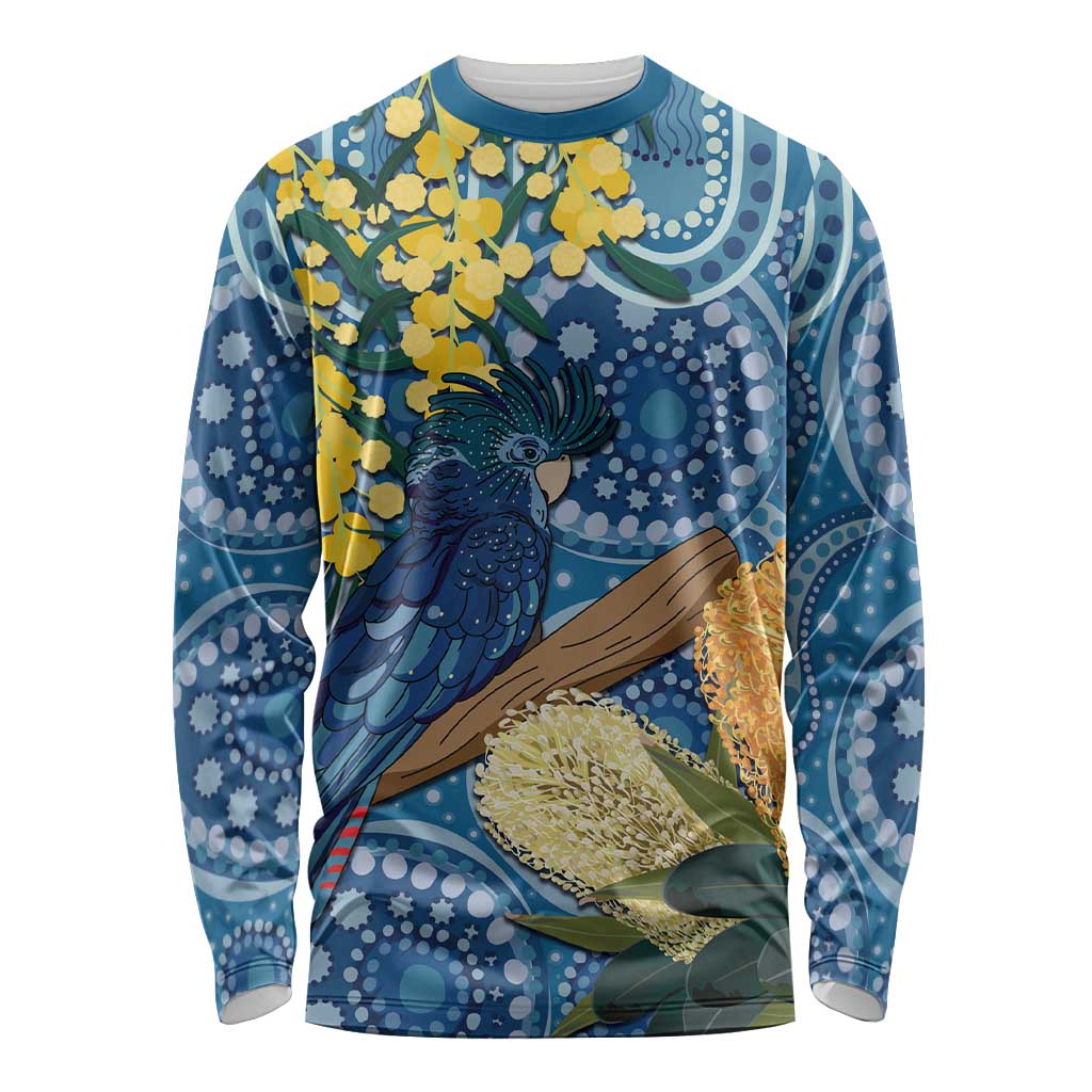 Black Cockatoo Australia Aboriginal Art Long Sleeve Shirt NAIDOC Week - Nature Lovers
