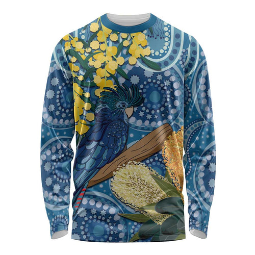 Black Cockatoo Australia Aboriginal Art Long Sleeve Shirt NAIDOC Week - Nature Lovers