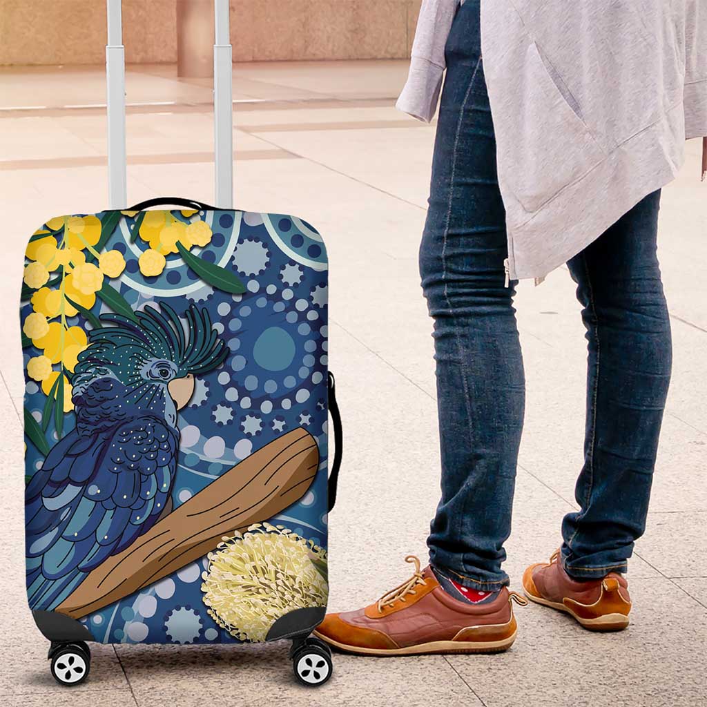 Black Cockatoo Australia Aboriginal Art Luggage Cover NAIDOC Week - Nature Lovers