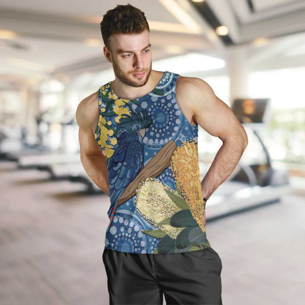 Black Cockatoo Australia Aboriginal Art Men Tank Top NAIDOC Week - Nature Lovers
