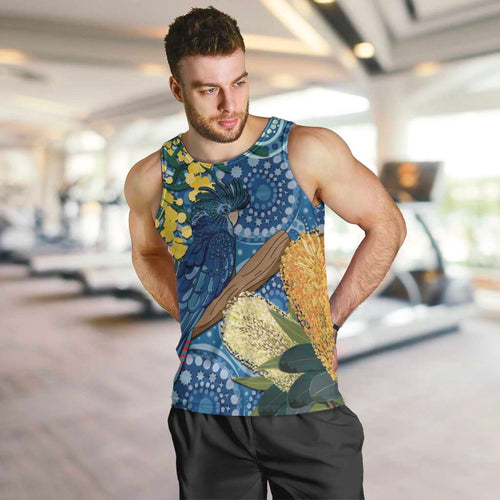 Black Cockatoo Australia Aboriginal Art Men Tank Top NAIDOC Week - Nature Lovers