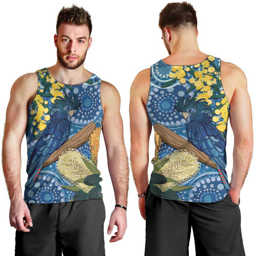 Black Cockatoo Australia Aboriginal Art Men Tank Top NAIDOC Week - Nature Lovers