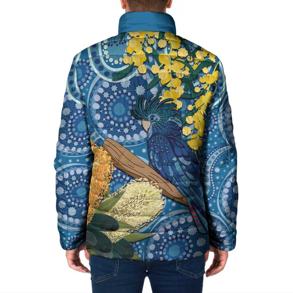 Black Cockatoo Australia Aboriginal Art Padded Jacket NAIDOC Week - Nature Lovers