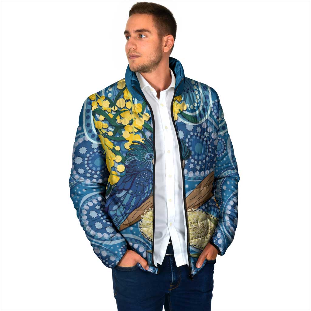 Black Cockatoo Australia Aboriginal Art Padded Jacket NAIDOC Week - Nature Lovers