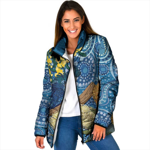 Black Cockatoo Australia Aboriginal Art Padded Jacket NAIDOC Week - Nature Lovers