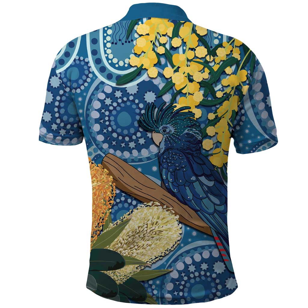 Black Cockatoo Australia Aboriginal Art Polo Shirt NAIDOC Week - Nature Lovers