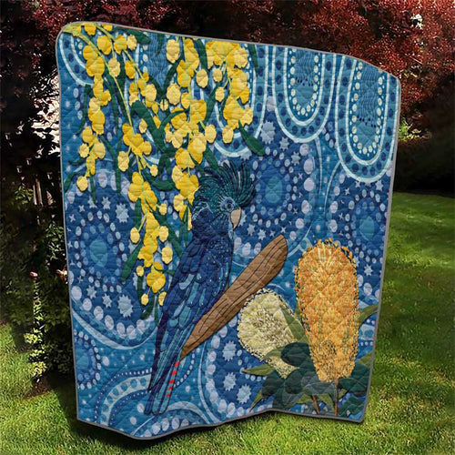 Black Cockatoo Australia Aboriginal Art Quilt NAIDOC Week - Nature Lovers