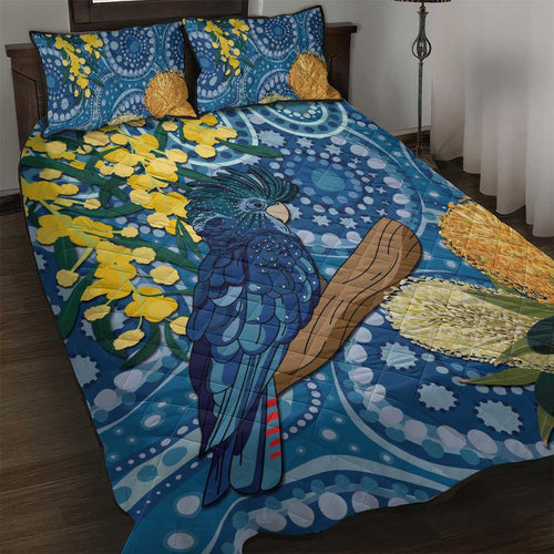 Black Cockatoo Australia Aboriginal Art Quilt Bed Set NAIDOC Week - Nature Lovers