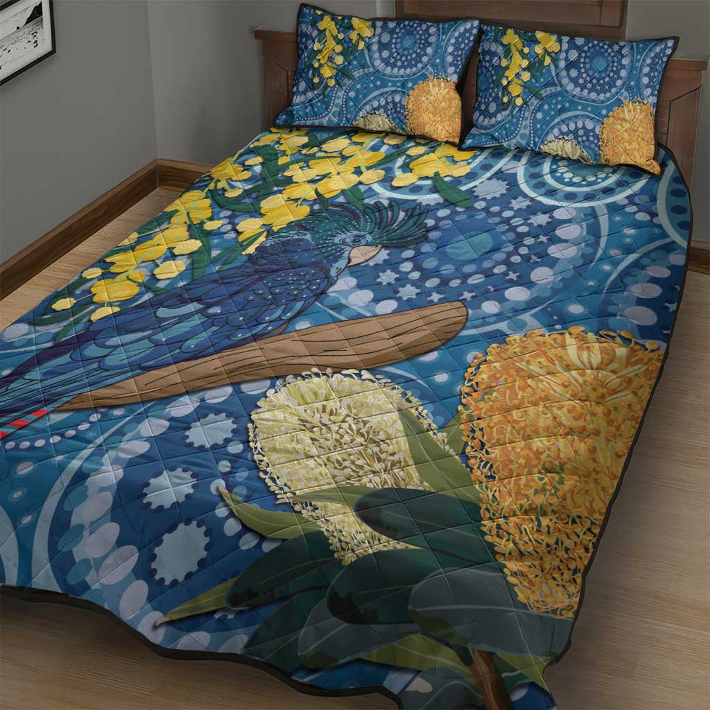 Black Cockatoo Australia Aboriginal Art Quilt Bed Set NAIDOC Week - Nature Lovers
