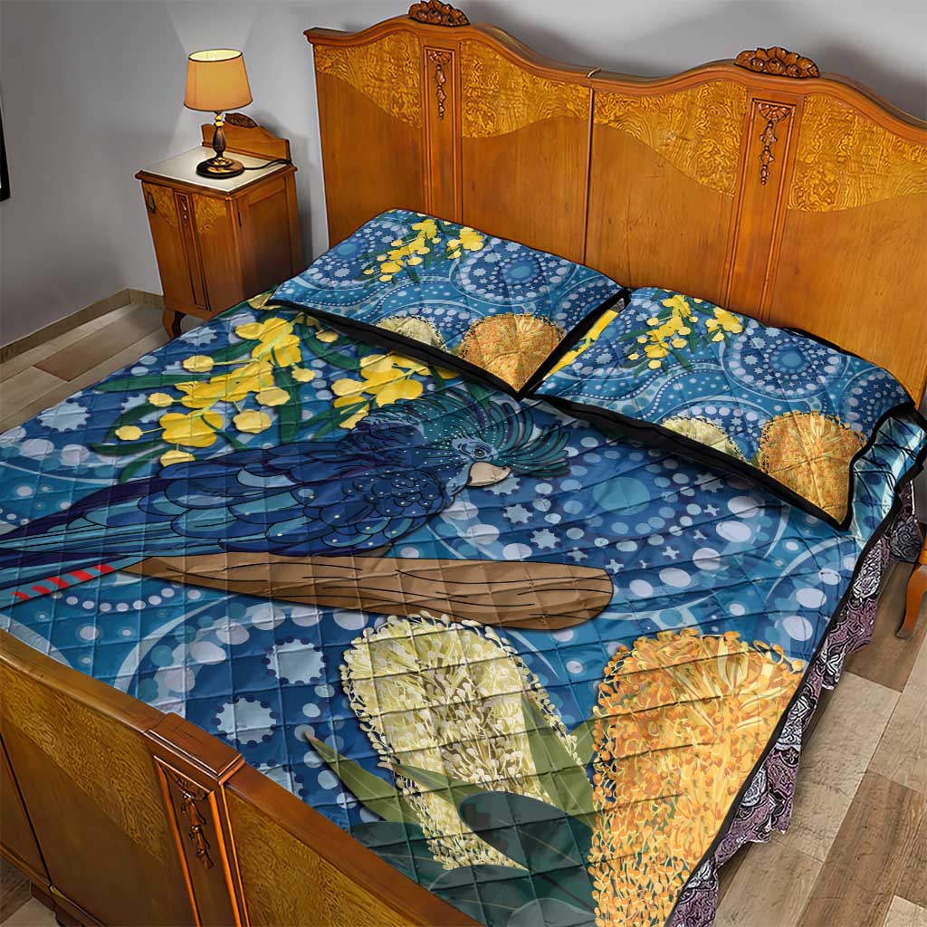 Black Cockatoo Australia Aboriginal Art Quilt Bed Set NAIDOC Week - Nature Lovers