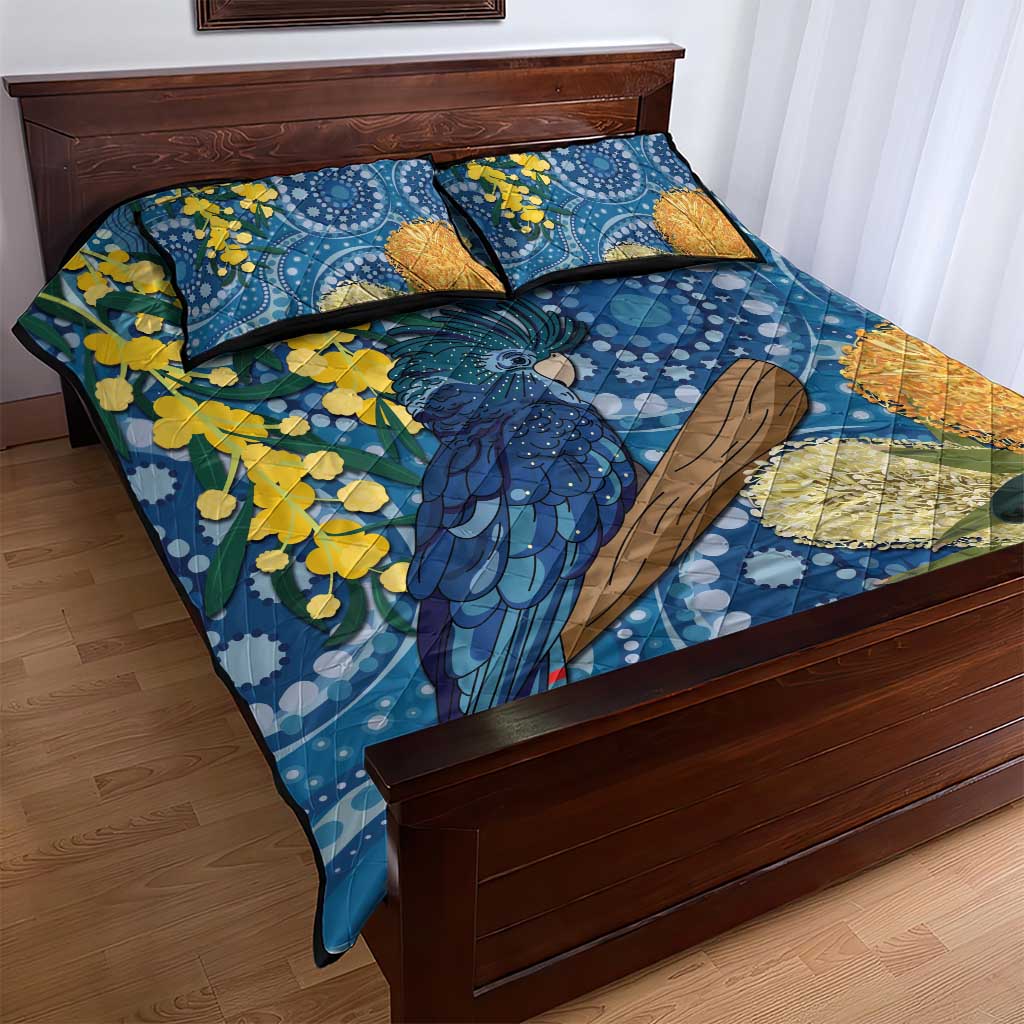 Black Cockatoo Australia Aboriginal Art Quilt Bed Set NAIDOC Week - Nature Lovers